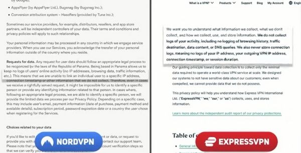  Privacy Of NordVPN &ExpressVPN